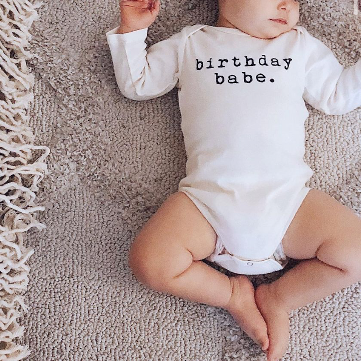 Birthday Babe - Long Sleeve Organic Cotton Bodysuit - HoneyBug 