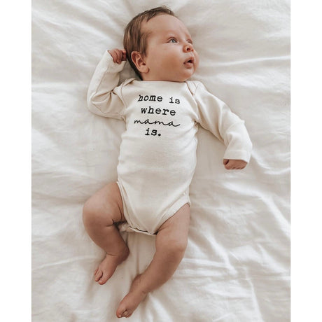 Home is Where Mama Is - Long Sleeve Organic Bodysuit - HoneyBug 