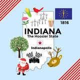 Indiana State Tag Toy Crinkle Square That Teaches Facts