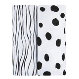 Crib Sheet Set - Black & White Abstract - HoneyBug 