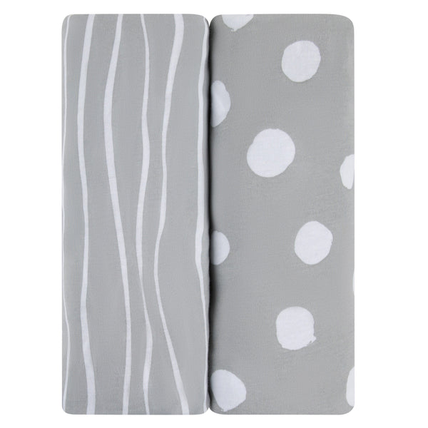 Crib Sheet Set - Grey & White Abstract - HoneyBug 