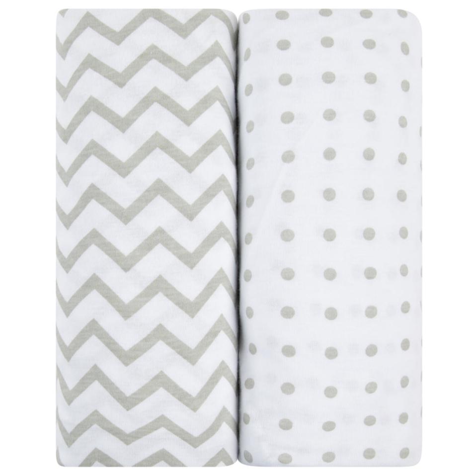 Waterproof Pack N Play I Portable Crib Sheet Set - Grey Chevron