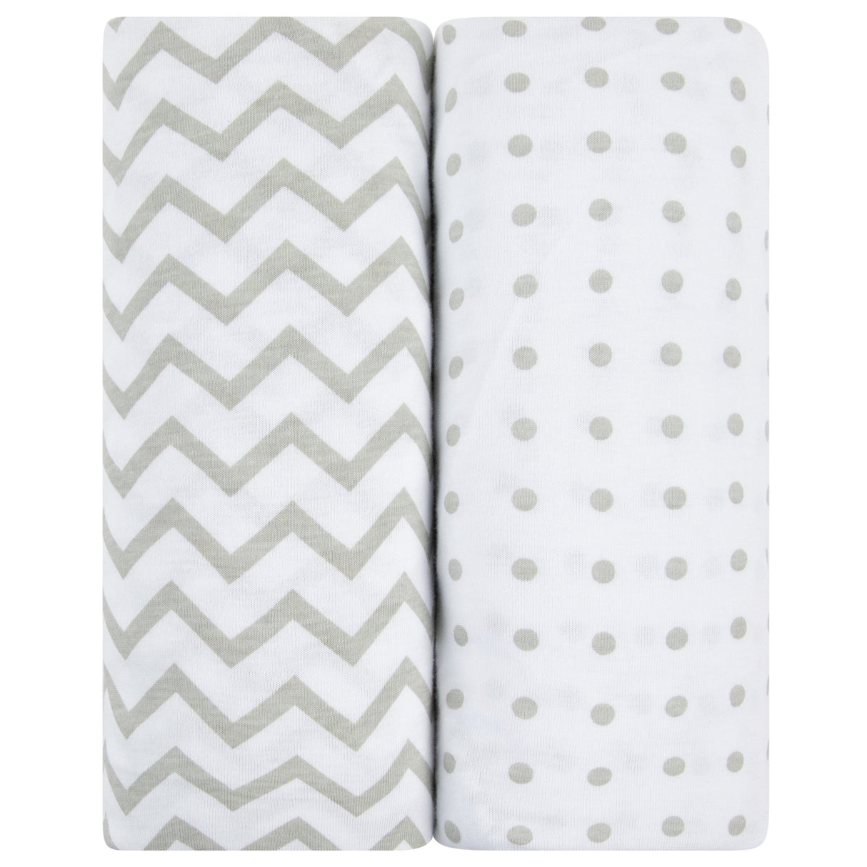 Waterproof Crib Sheet Set - Grey Chevron & Polka Dot