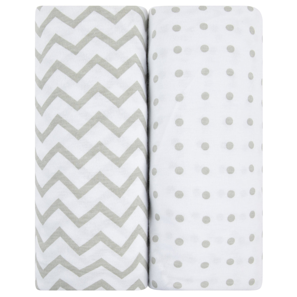 Waterproof Changing Pad Cover | Cradle Sheet Set - Grey Chevron & Polka Dot