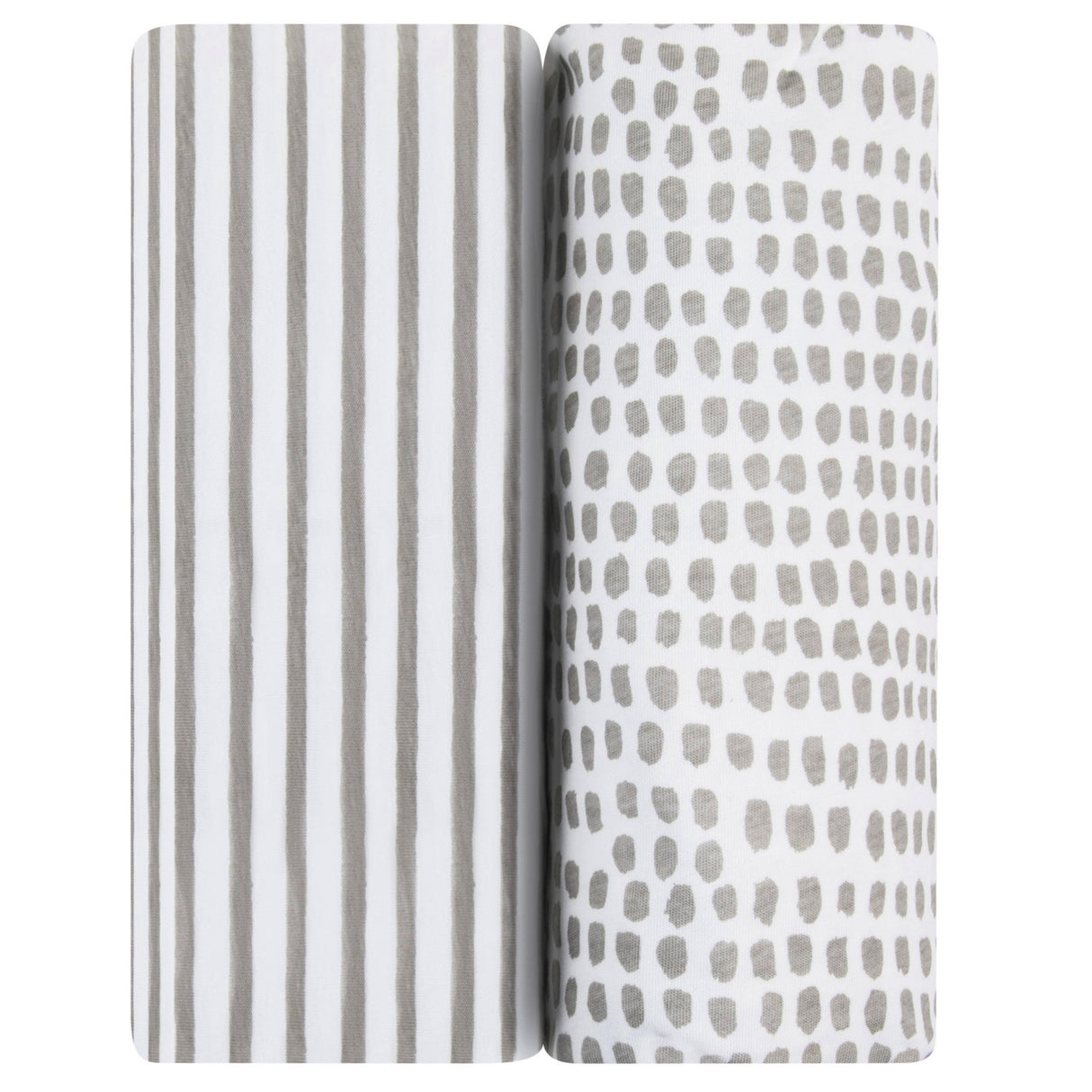 Waterproof Changing Pad Cover | Cradle Sheet Set - Taupe Stripes & Splash