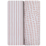 Waterproof Crib Sheet Set - Mauve Stripes & Splash