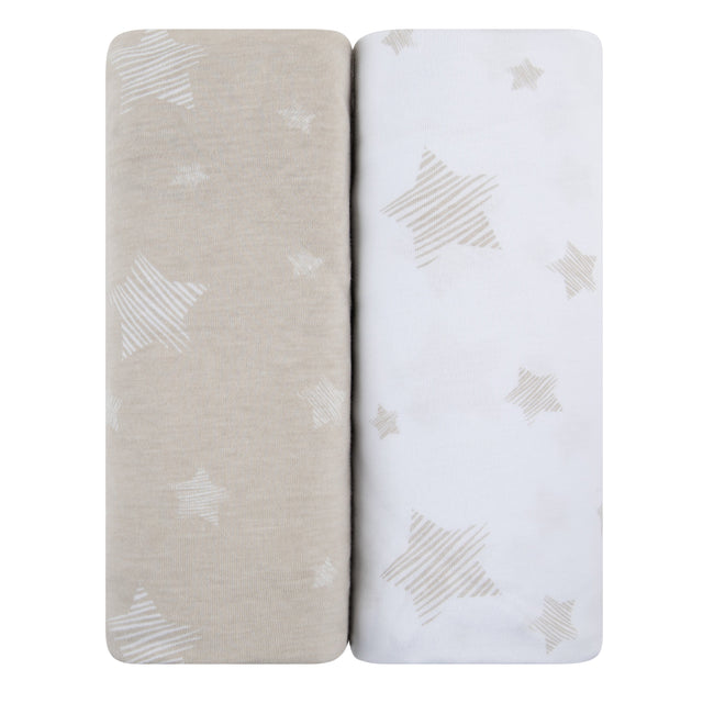 Crib Sheet Set - Tan Drawn Star - HoneyBug 