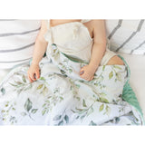 Premium Baby & Toddler Minky Blanket - Eucalyptus Greenery