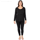 Jane Nursing Pajama Set | Black - HoneyBug 