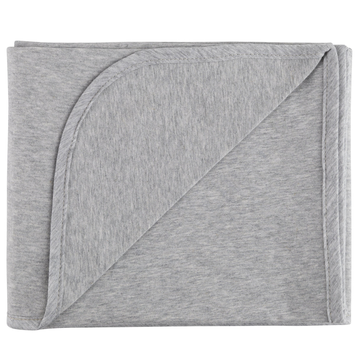 Jersey Knit Cotton Swaddle Blanket and Beanie Gift Set - Heather Grey - HoneyBug 