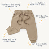 Organic Baby Toddler Jogger Pants - Mocha