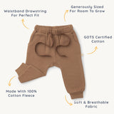 Organic Baby Toddler Jogger Pants - Cocoa