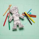 Kiboo Kids: Boy with Cap - Colorable and Washable Doll for Creative Play - HoneyBug 