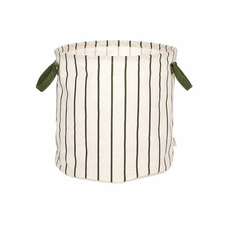 Raita Laundry/Storage Basket in Green/Offwhite