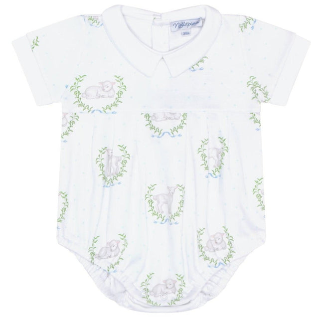 Blue Lamb Print Bubble - HoneyBug 