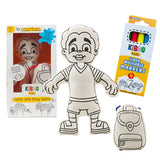 Kiboo Kids: Boy with Striped T-Shirt - Colorable and Washable Doll for Creative Play - HoneyBug 