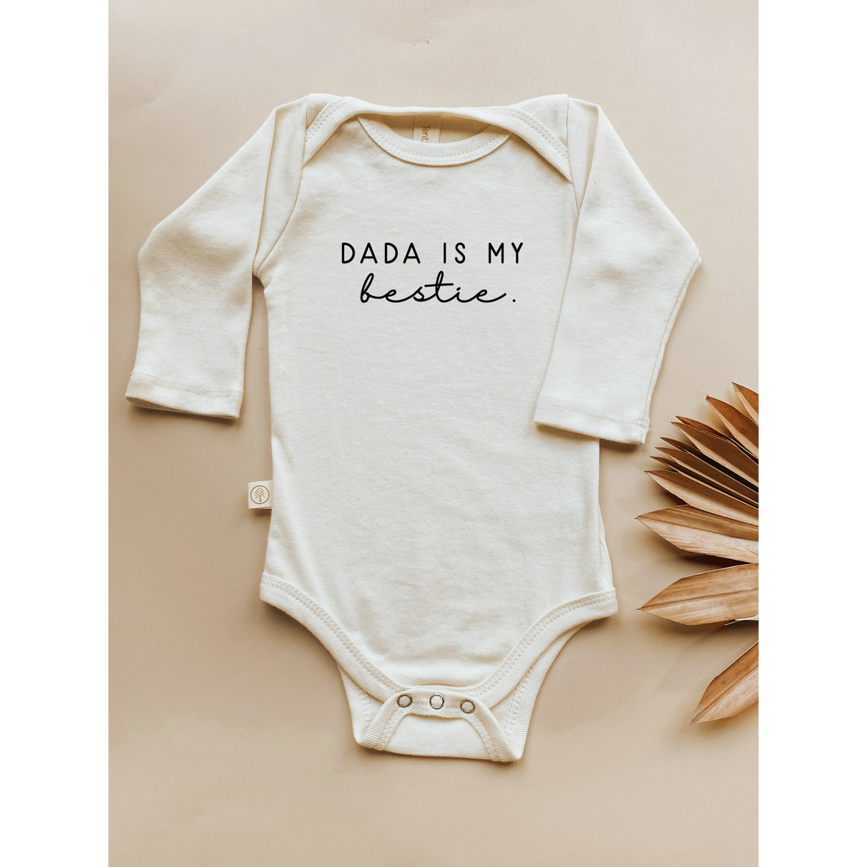 Dada is My Bestie - Long Sleeve Organic Bodysuit - HoneyBug 