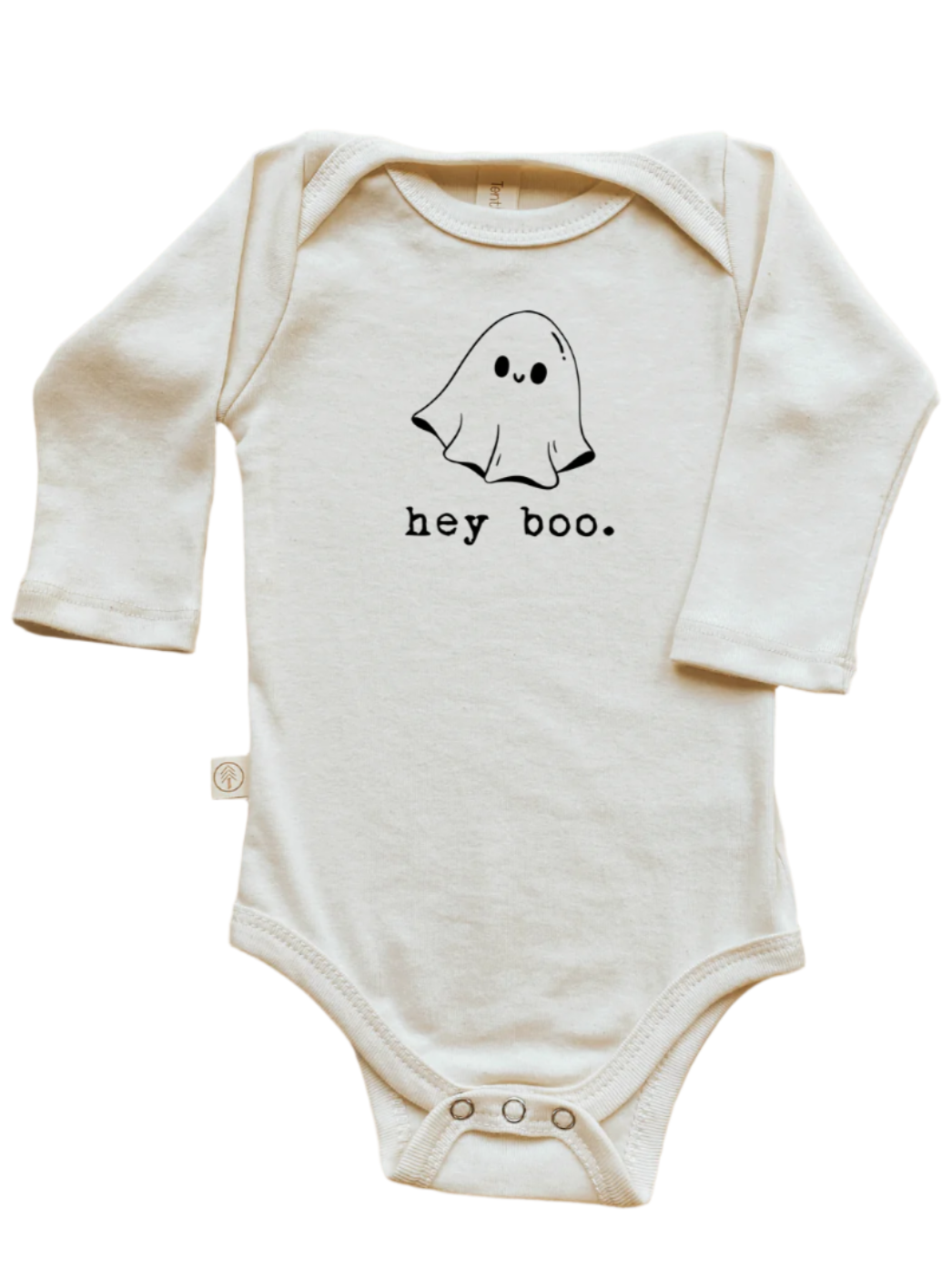 Hey Boo Ghost - Long Sleeve Organic Cotton Bodysuit