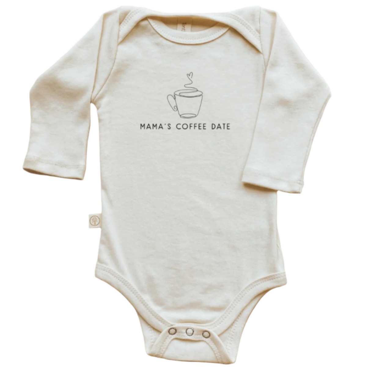 Mama's Coffee Date - Long Sleeve Organic Bodysuit - HoneyBug 