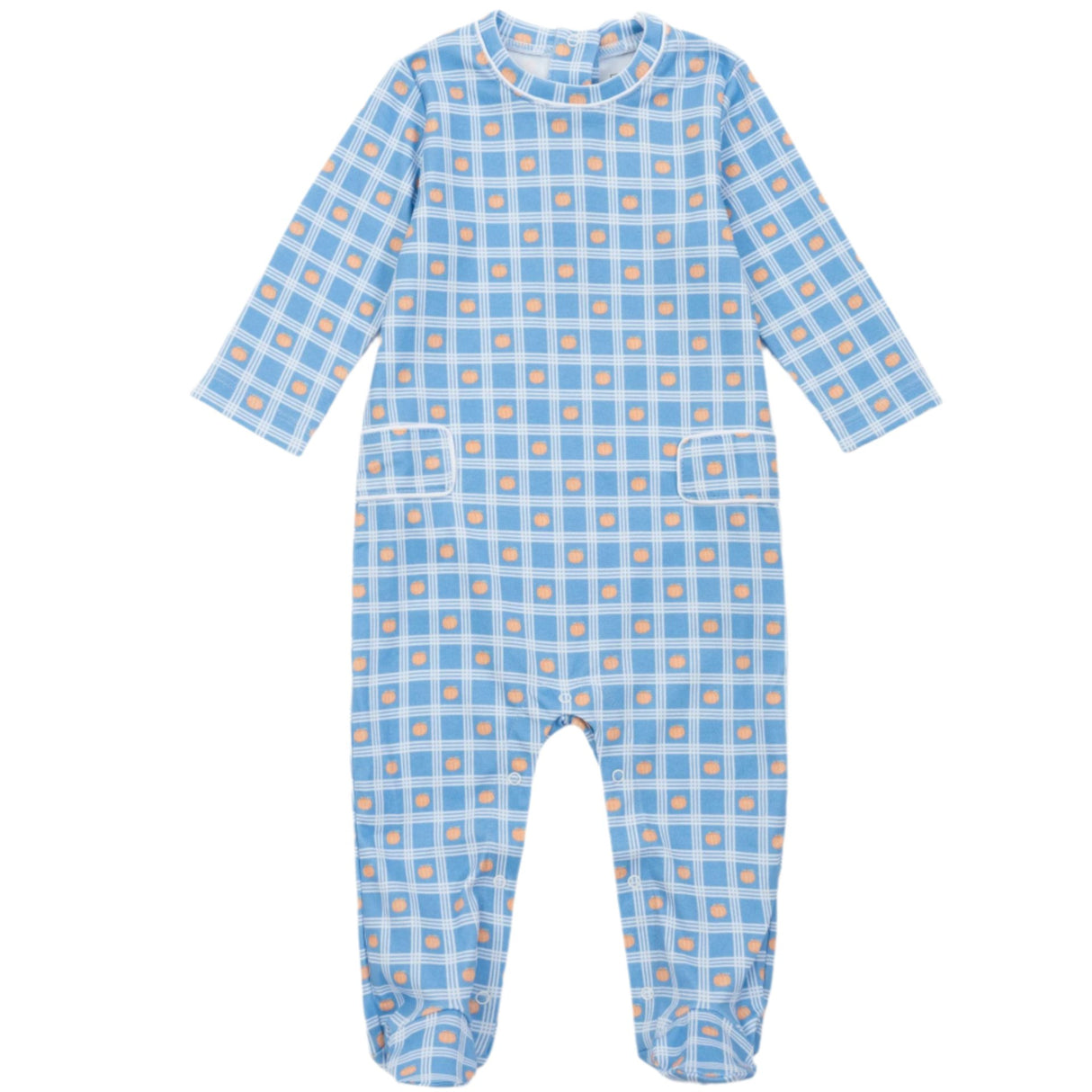 Preston Boys' Romper - Pumpkin Plaid