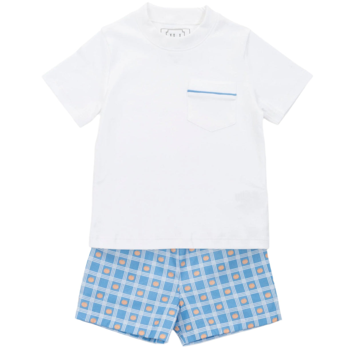 Hudson Boys' Short Set - Pumpkin Plaid