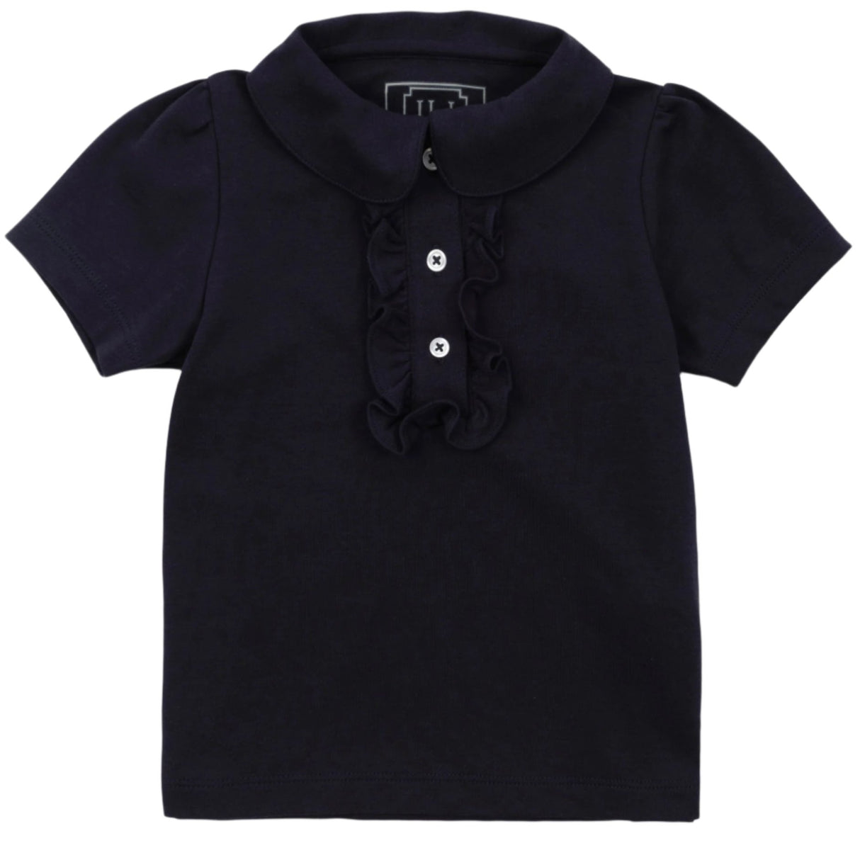 Jane Girls' Pima Cotton Short Sleeve Polo Shirt - Navy