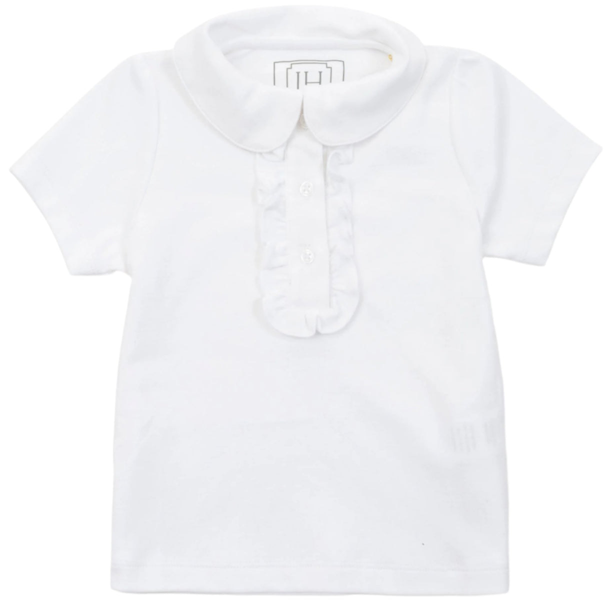 Jane Girls' Pima Cotton Short Sleeve Polo Shirt - White