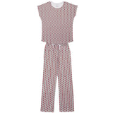 Marcia Women's Pajama Pant Set - Pink Wreaths