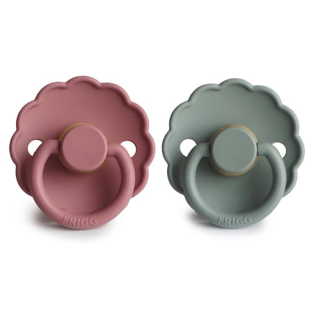 FRIGG Daisy Natural Rubber Pacifier 2-Pack - Cedar/Lily Pad