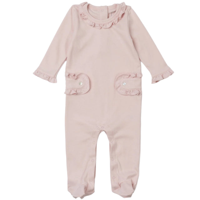 Lucy Pima Cotton Romper for Girls - Light Pink - HoneyBug 