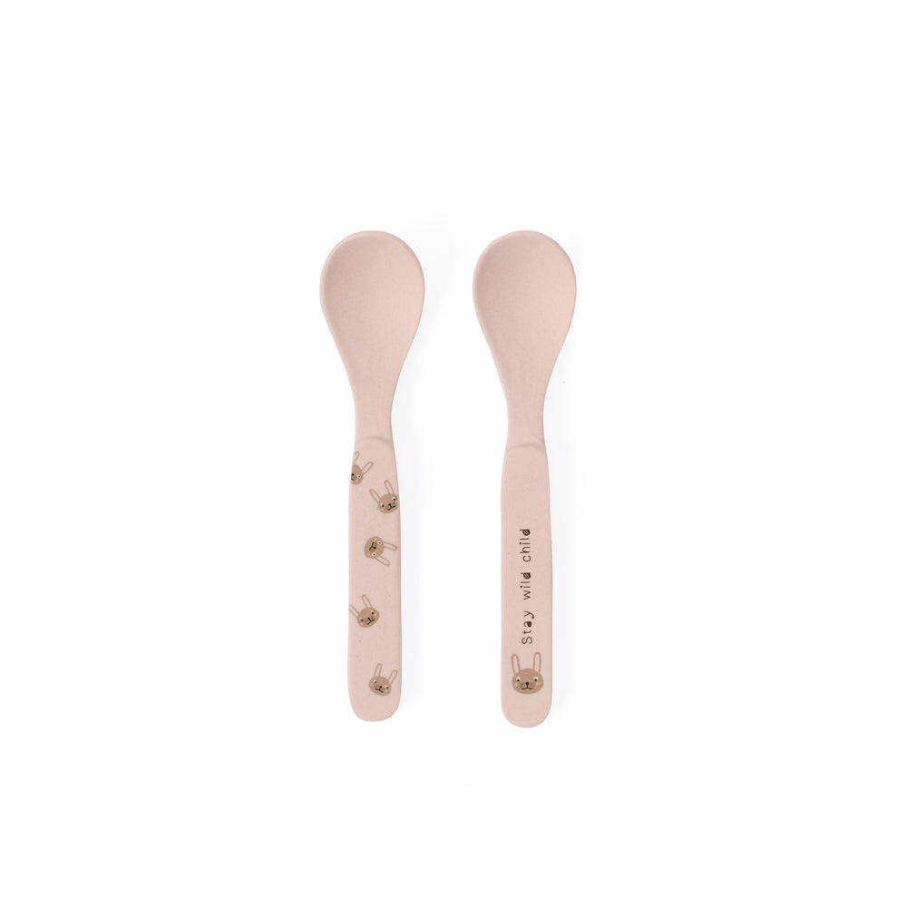 Rabbit Bamboo Spoon Set - Rose