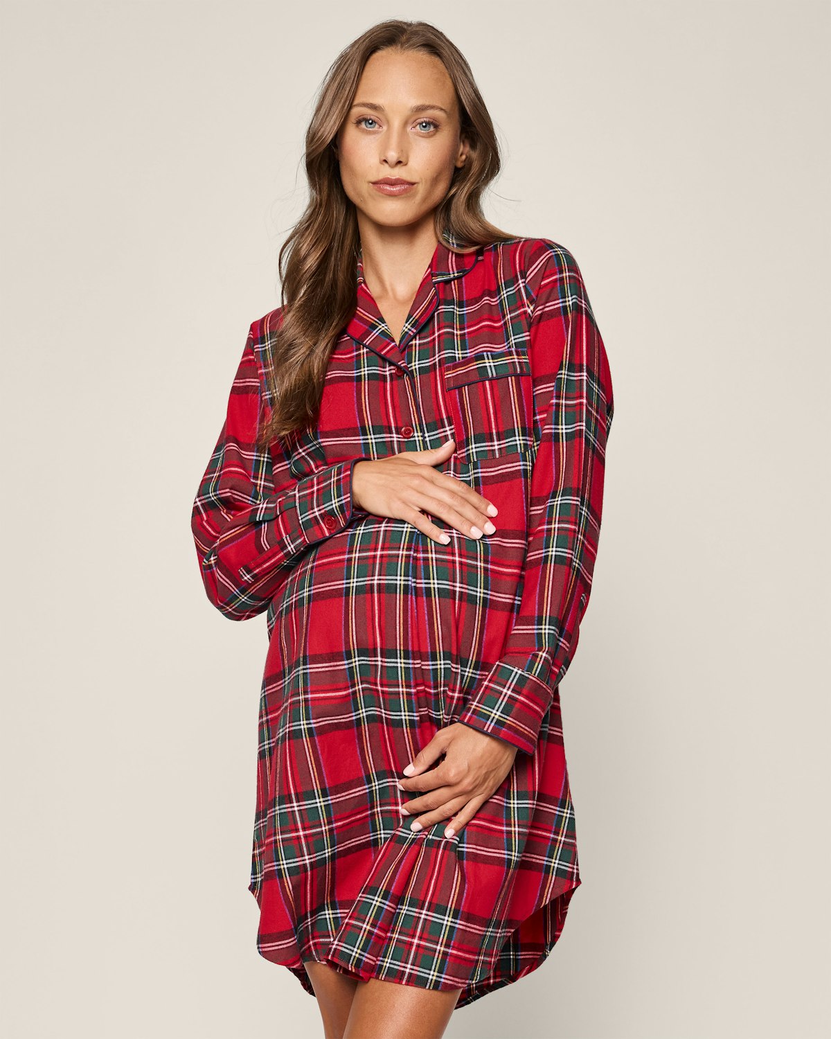 Women's Brushed Cotton Maternity Nightshirt in Imperial Tartan