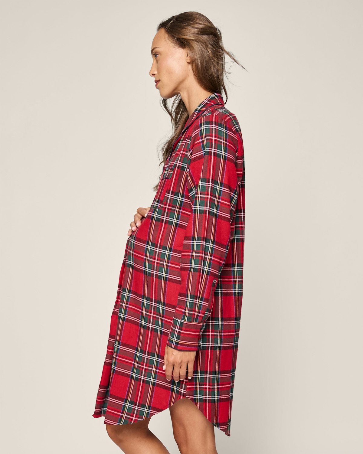 Women's Brushed Cotton Maternity Nightshirt in Imperial Tartan