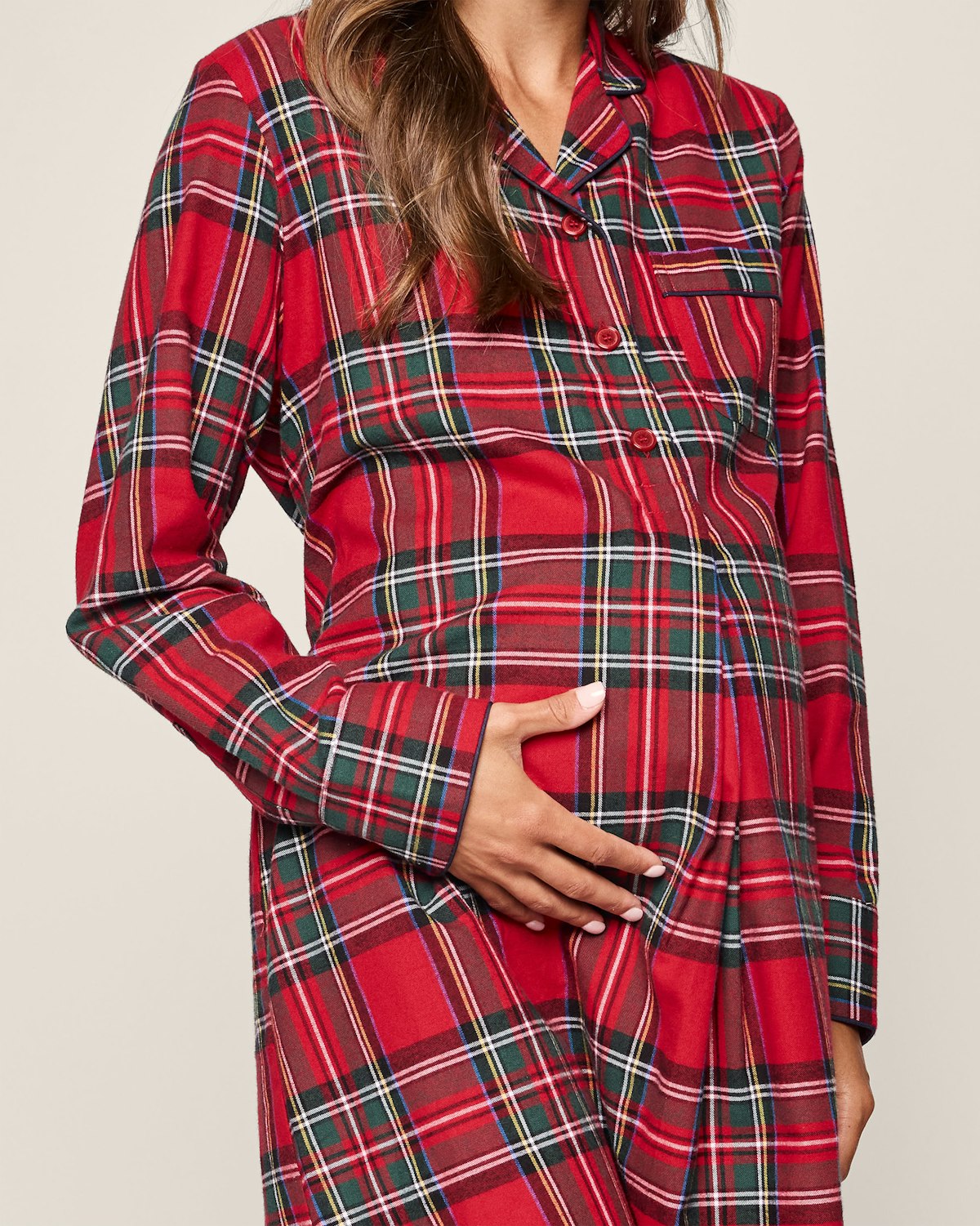 Women's Brushed Cotton Maternity Nightshirt in Imperial Tartan