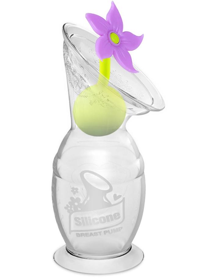 Haakaa Gen 2 Silicone Breast Pump with Suction Base 5 oz and Silicone Flower Stopper Set