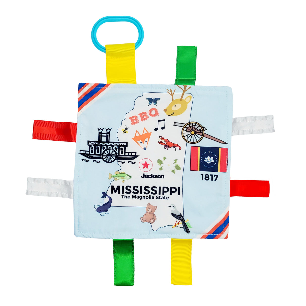 Mississippi State Tag Toy Crinkle Square That Teaches Facts