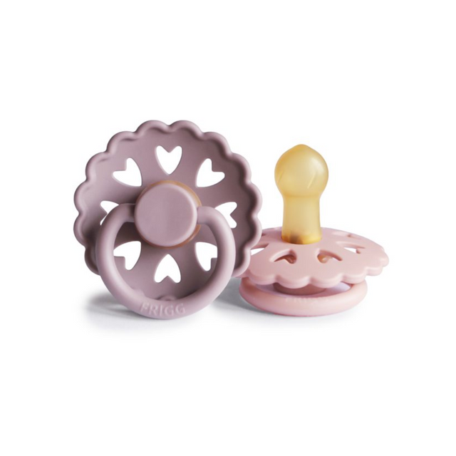 FRIGG Andersen Natural Rubber Baby Pacifier (Twilight Mauve/Primrose) - HoneyBug 