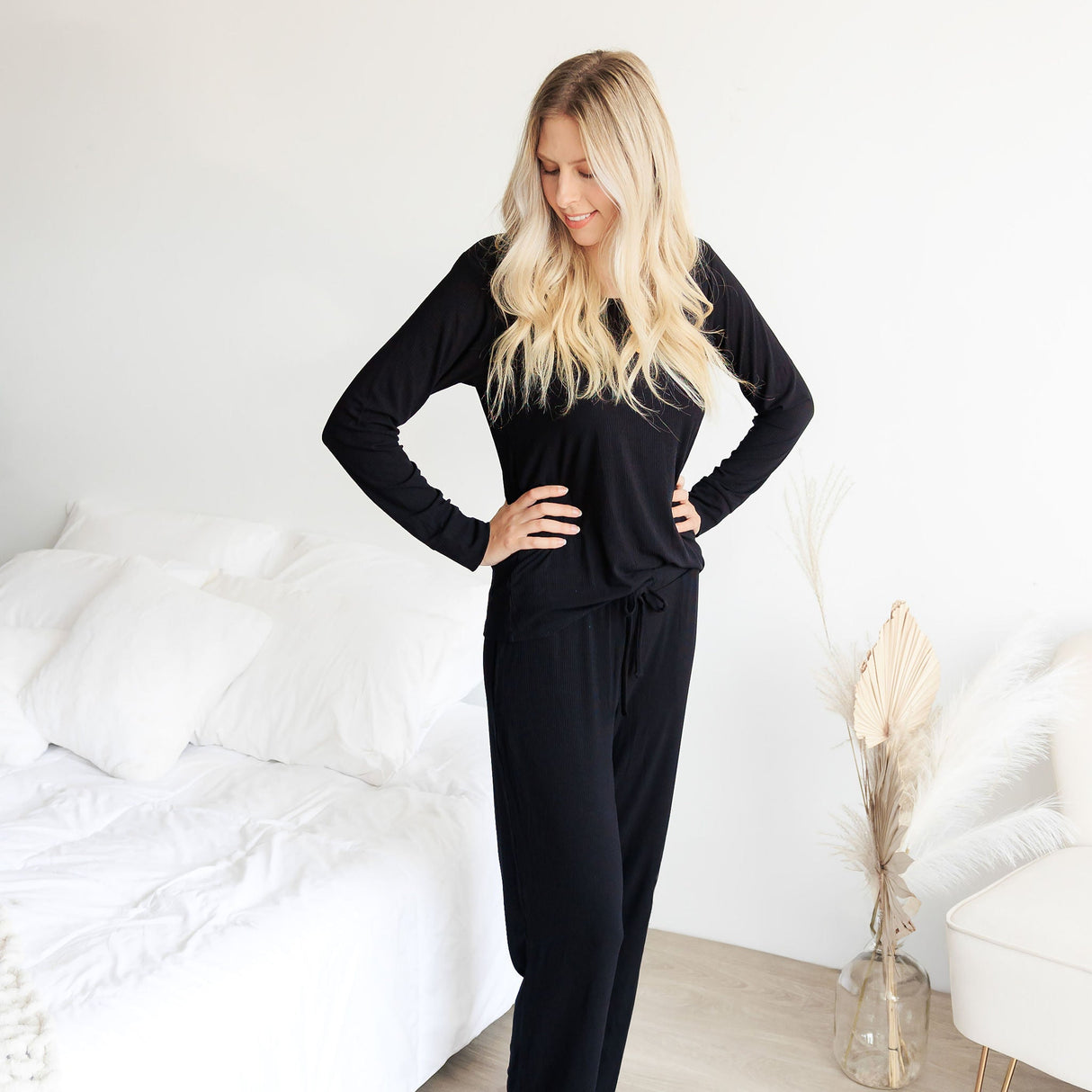 WOMEN'S PAJAMA SET- Midnight Ribbed