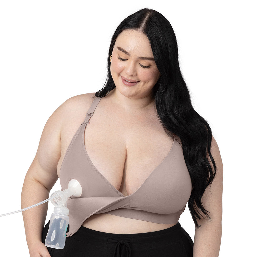 Minimalist Hands-Free Pumping & Nursing Plunge Bra | Lilac Stone - HoneyBug 