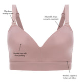 Minimalist Maternity & Nursing Plunge Bra | Lilac Stone - HoneyBug 