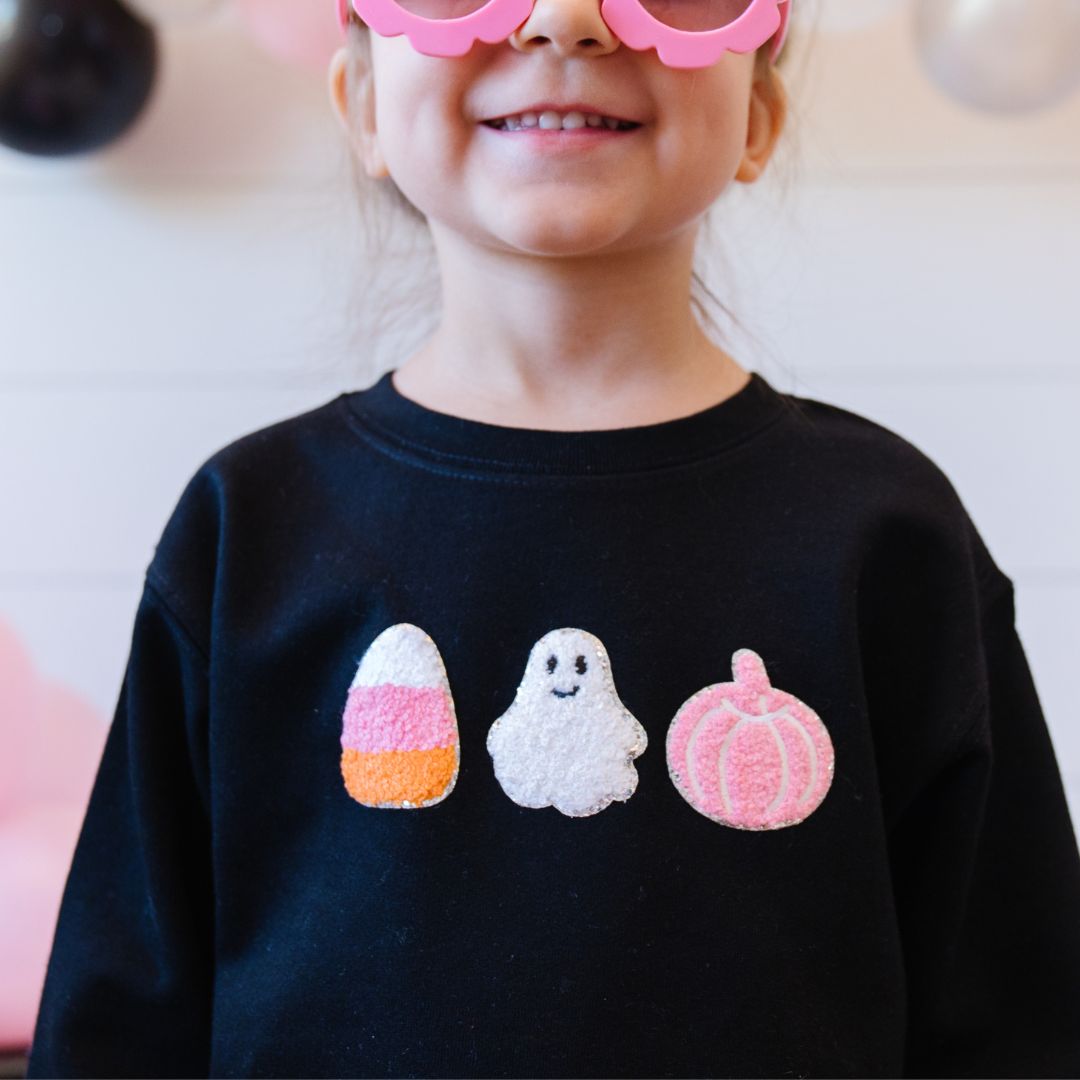 Halloween Treats Patch Sweatshirt - Black