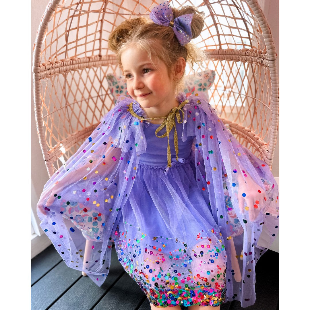 Lavender Confetti Cape - HoneyBug 