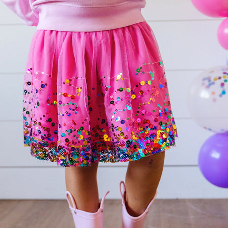 Raspberry Confetti Tutu - HoneyBug 