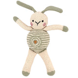 Plush Baby Bunny Rattle - Teal Spot