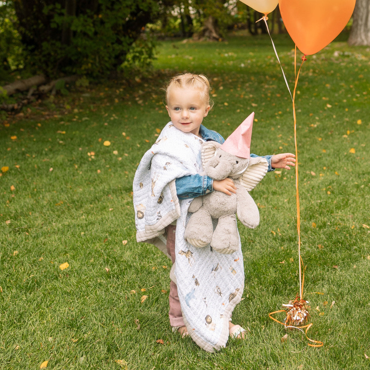 Cotton Muslin Baby Quilt - Party Animals