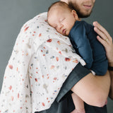 Cotton Muslin Swaddle Blanket - Mushrooms