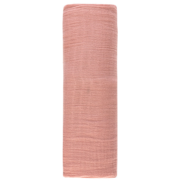 Cotton Muslin Swaddle Blanket - Dusty Rose