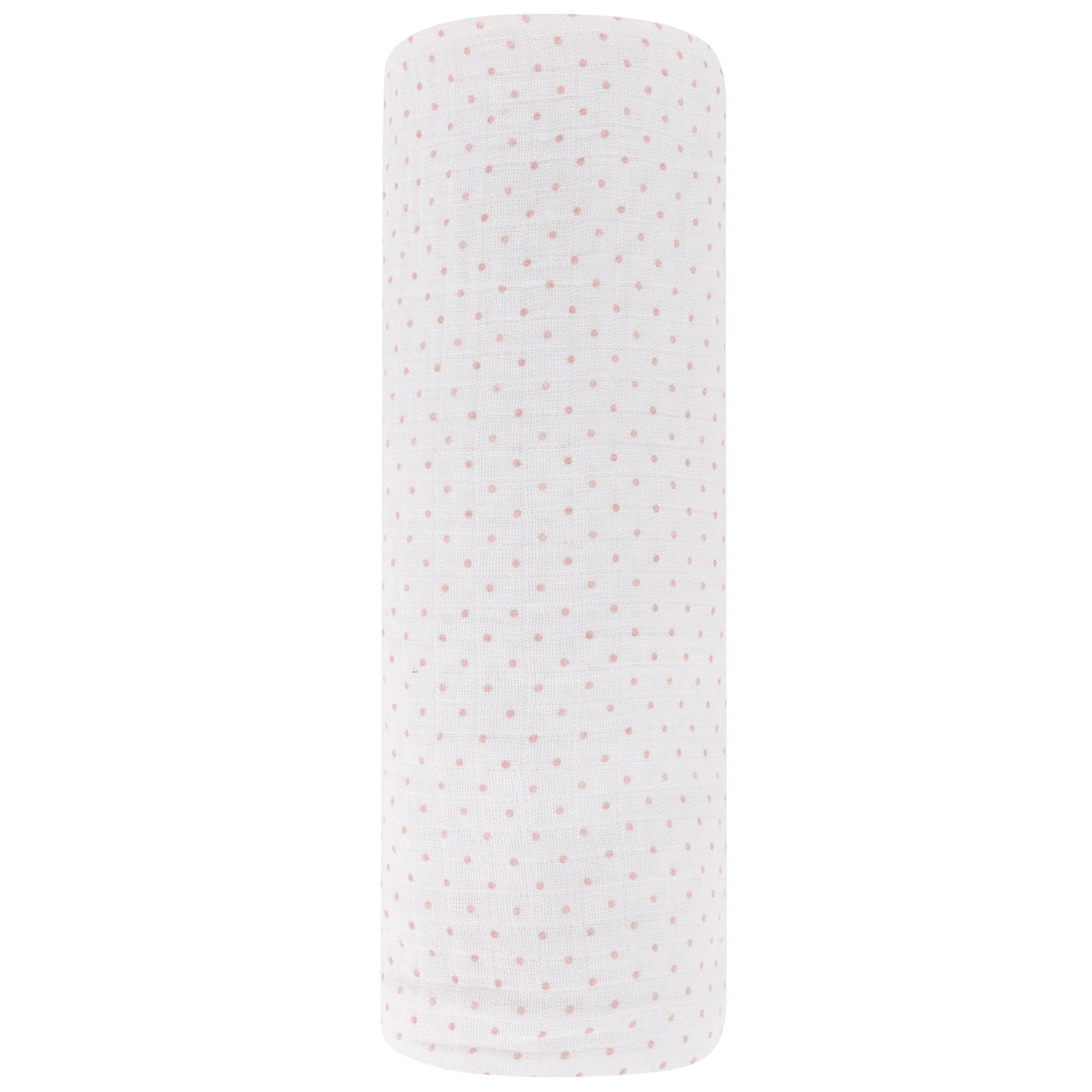 Cotton Muslin Swaddle Blanket - Pink Pin Dot