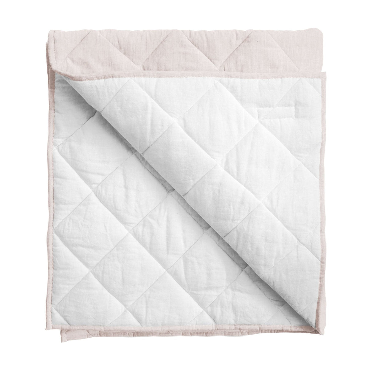 Play mat | blossom pink and white linen, reversible - HoneyBug 