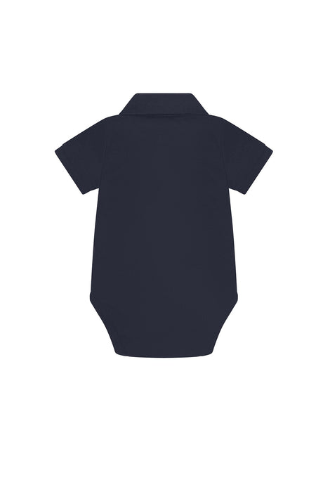 Navy Boy Short Sleeve Onesie